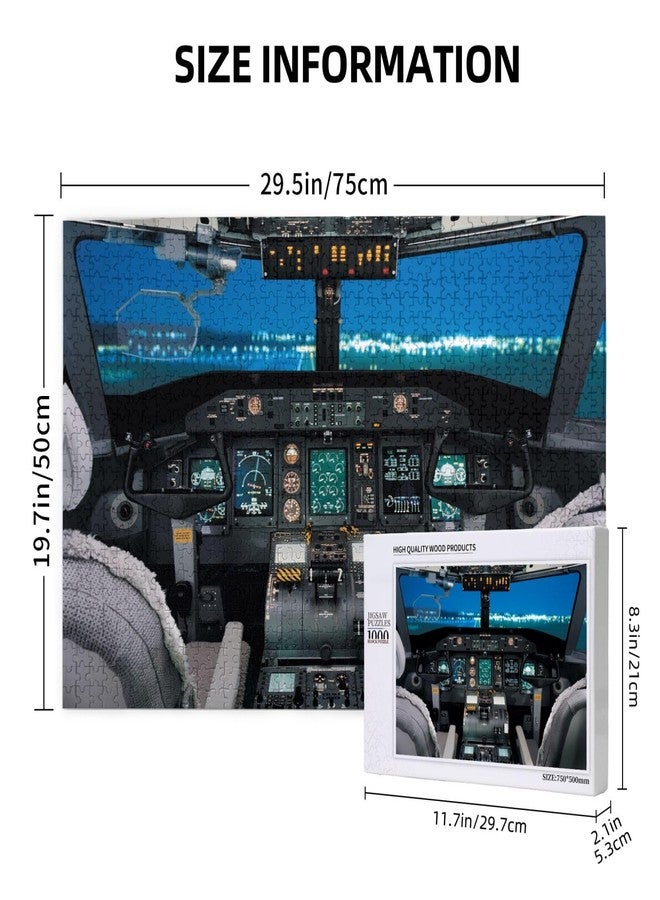 NELife 1000 Pieces Airplane Cockpit View Jigsaw Puzzle,Fun Educational Toy for Kids Ages 12,Teens & Families.Educational Games Home Decoration Puzzle,Size 29.5'' X 19.7'', Airplane Puzzle - Image 3